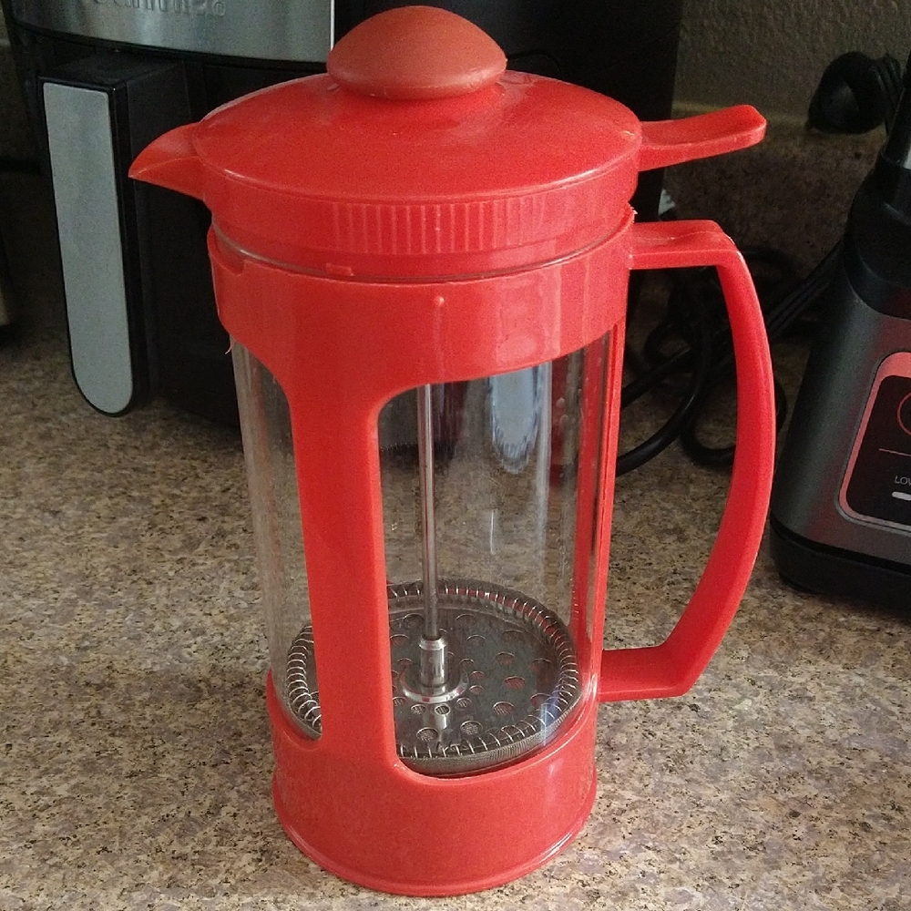 Home Collection Bold Red Glass French Press